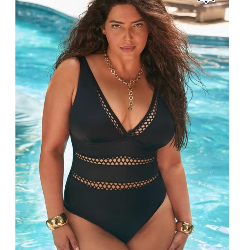 Elegant Black Mesh Swimsuit